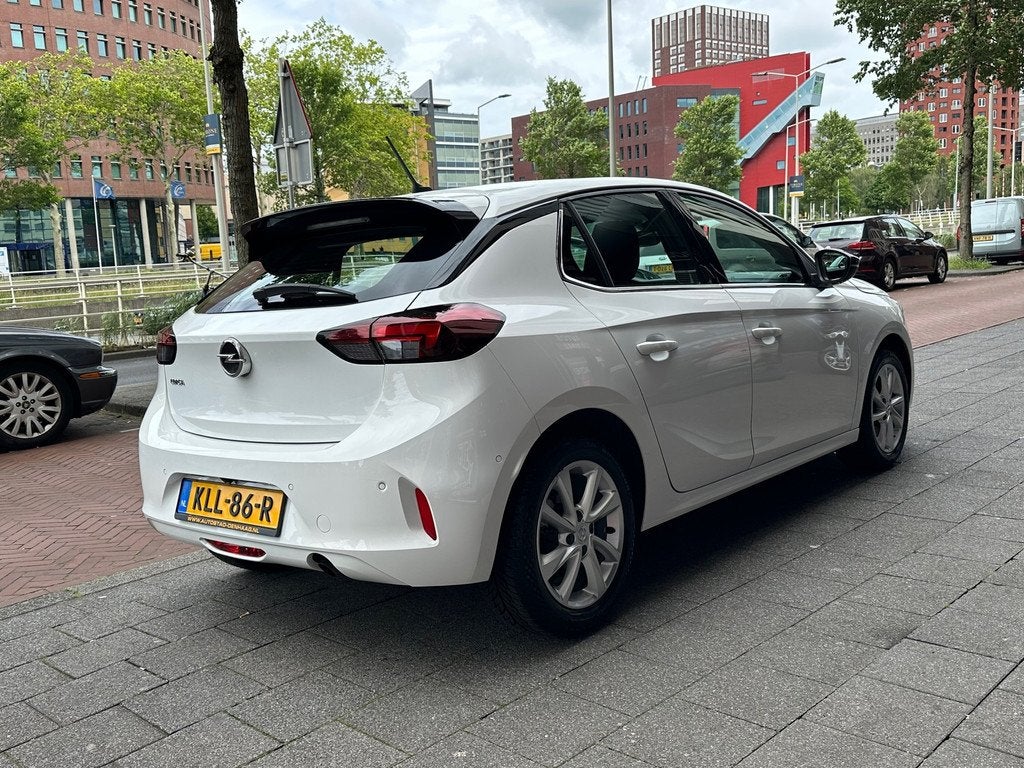 Opel CORSA 1.2 Elegance Aut Leer Airco Camera Carplay PDC, 101 pk, Gebruikt, Euro 6, Leder en Stof
