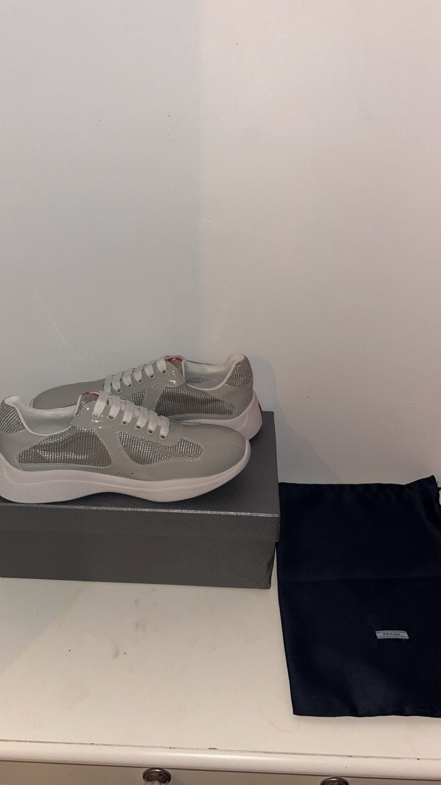Prada cups wit maatje 41, Kleding | Heren, Ophalen of Verzenden, Nieuw, Wit