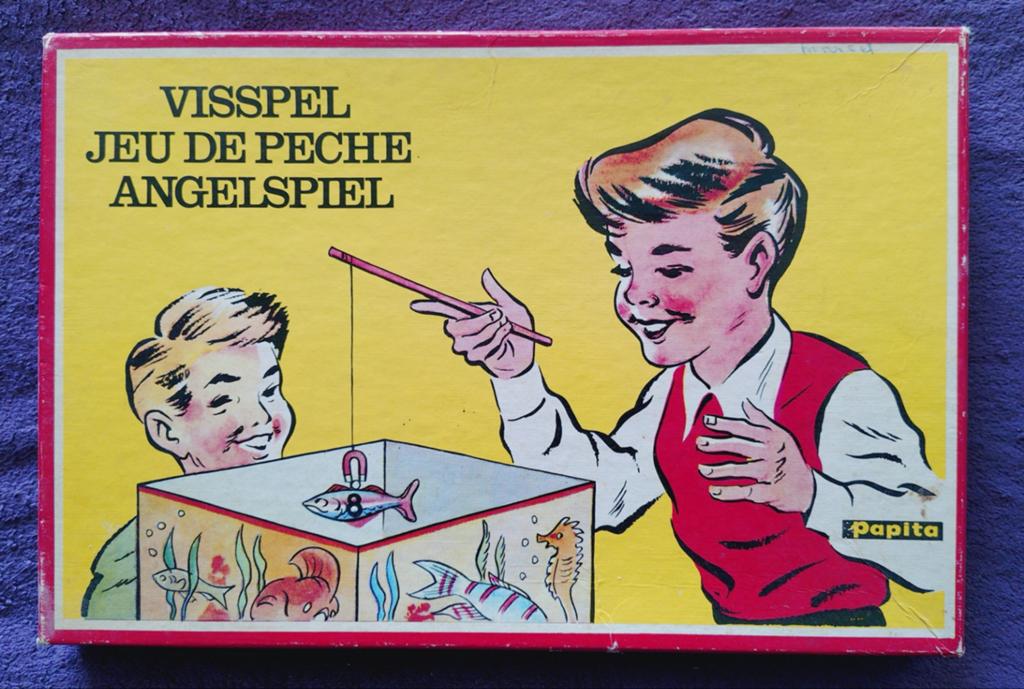 Oud vintage visspel jaren 70/80 met magneet, Ophalen of Verzenden