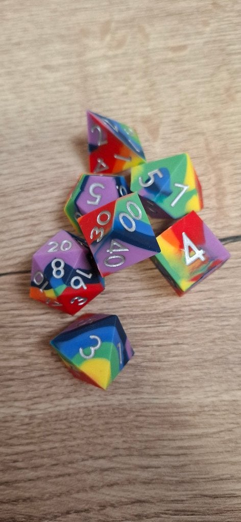 D&D Dobbelsteenset Silicone Rainbow Dice Set, Onbekend, Ophalen of Verzenden, Onbekend, Onbekend