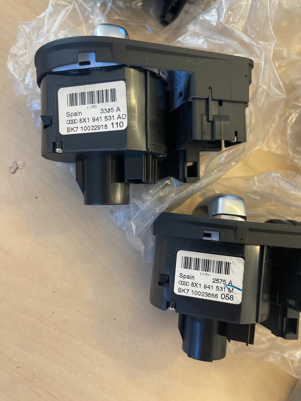 4x Audi A1 / Q3 lichtschakelaar 8X1941531AD - origineel, Auto-onderdelen, Ophalen of Verzenden, Gebruikt, Audi