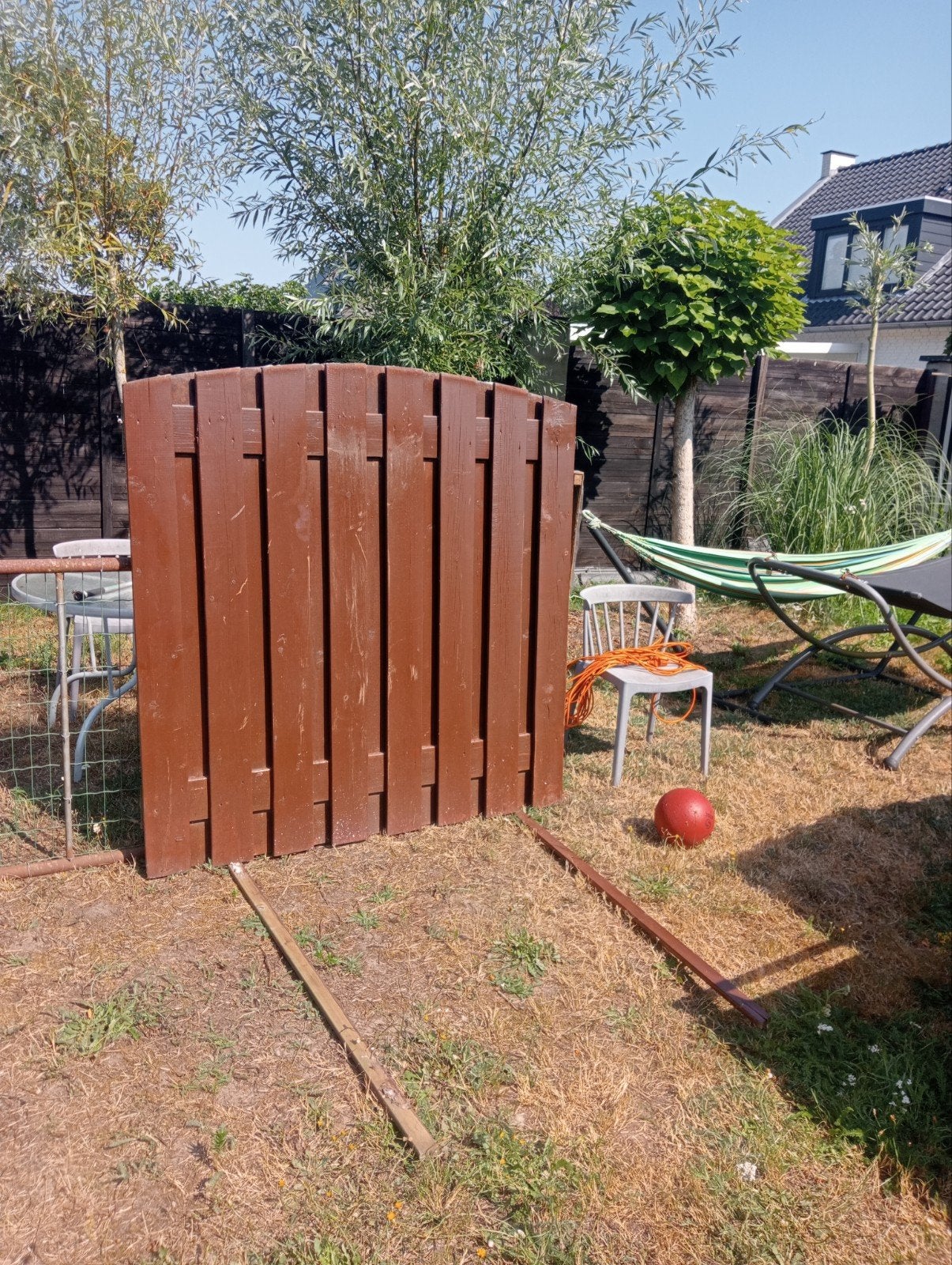 5x Schuttingdelen - Gebruikt Hout, Minder dan 3 meter, Ophalen of Verzenden, Hout, 1 tot 2 meter