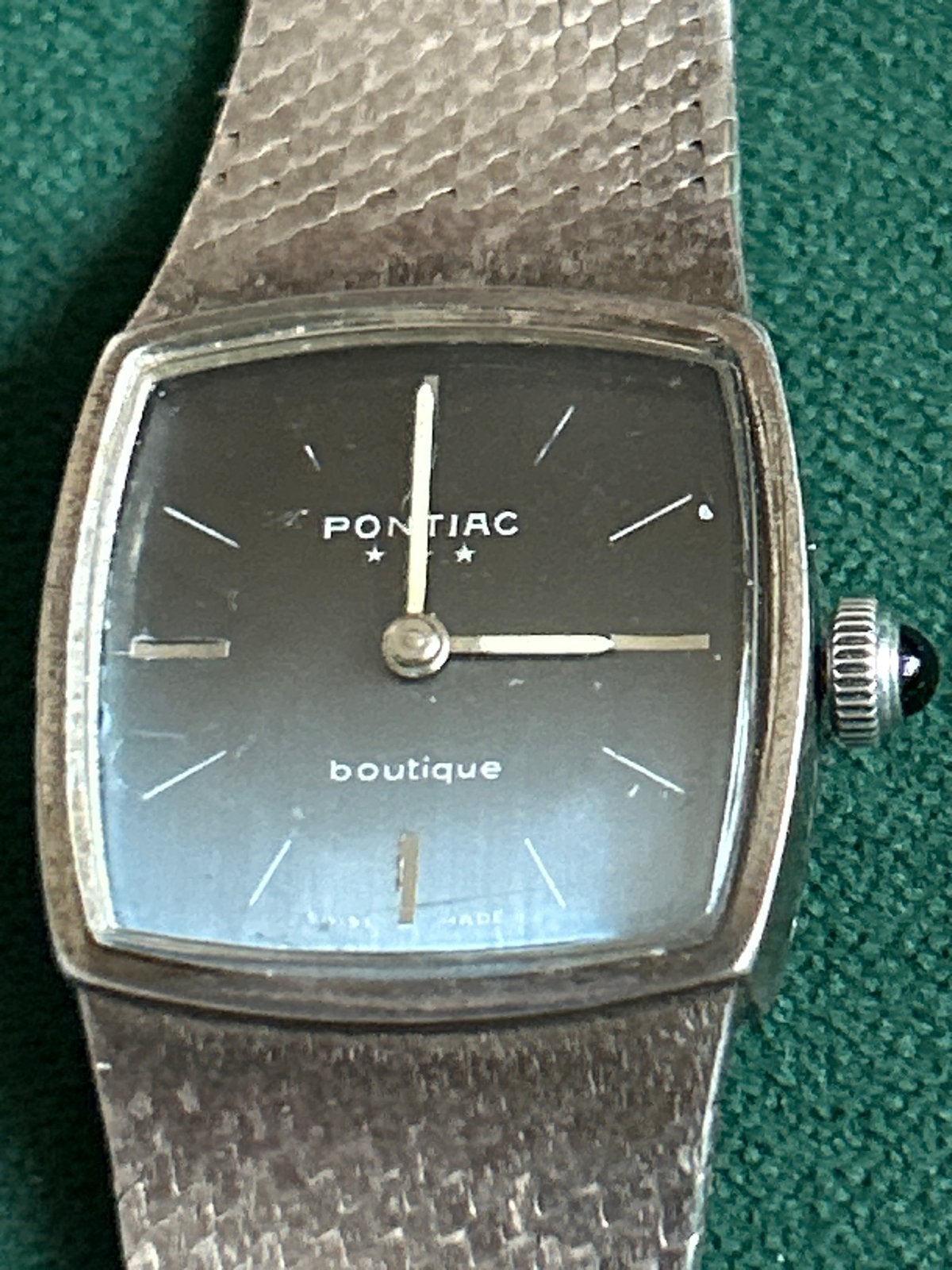 Pontiac horloge 800 zilver, mechanisch, Overige merken, Staal, Gebruikt, Polshorloge