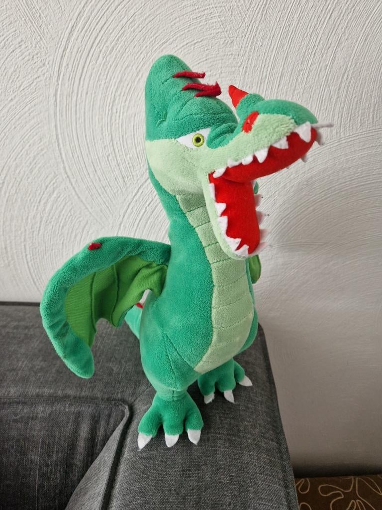 Groene draak knuffel, Efteling 30cm, Overige typen, Ophalen of Verzenden, Gebruikt, Groen