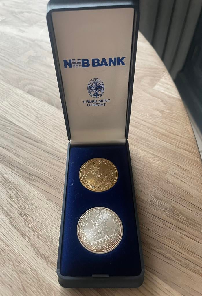 NMB bank Rijksmunt Utrecht herdenkings munten 1984 cassette, Postzegels en Munten, Munten | Nederland, Ophalen of Verzenden, Koningin Beatrix