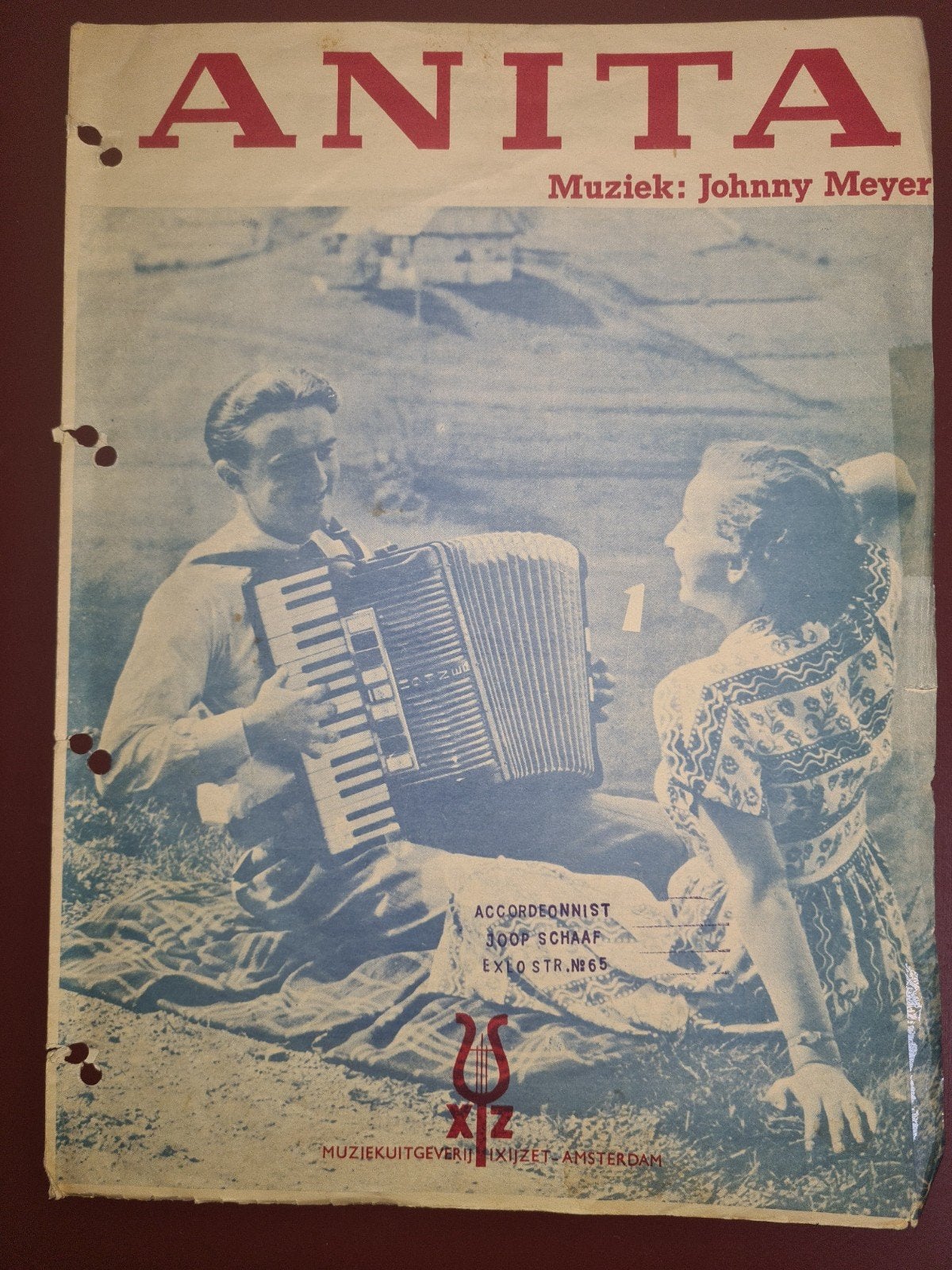 Anita Polka-Fox bladmuziek - Johnny Meyer accordeon, Gebruikt, Ophalen of Verzenden, Artiest of Componist, Populair