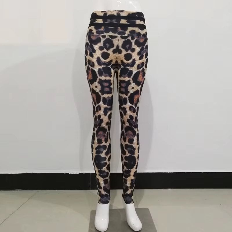 Dames push up luipaard legging yoga panter fitness broek, Maat 38/40 (M), Verzenden, Beige, Nieuw