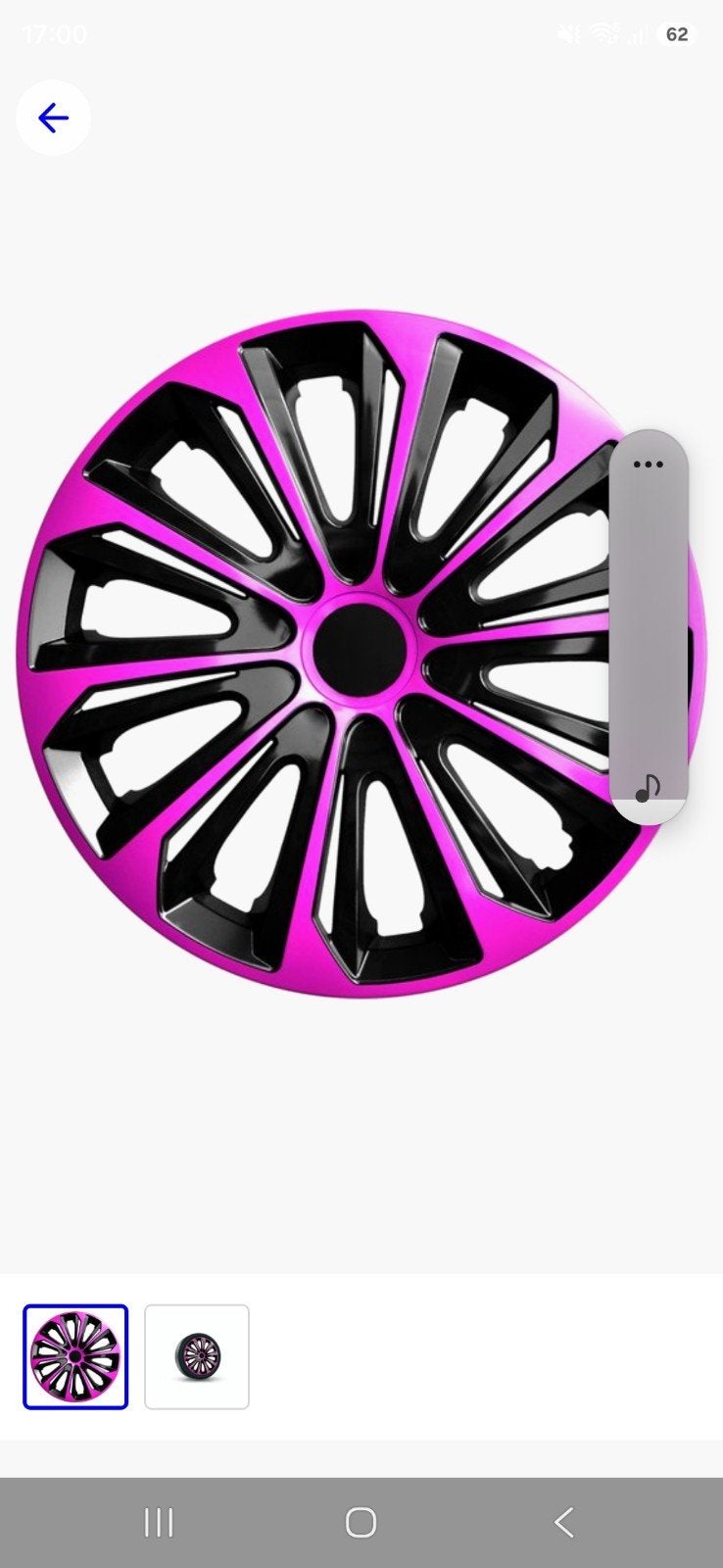 15 inch wieldoppen - Roze/Zwart, Verzenden, Nieuw