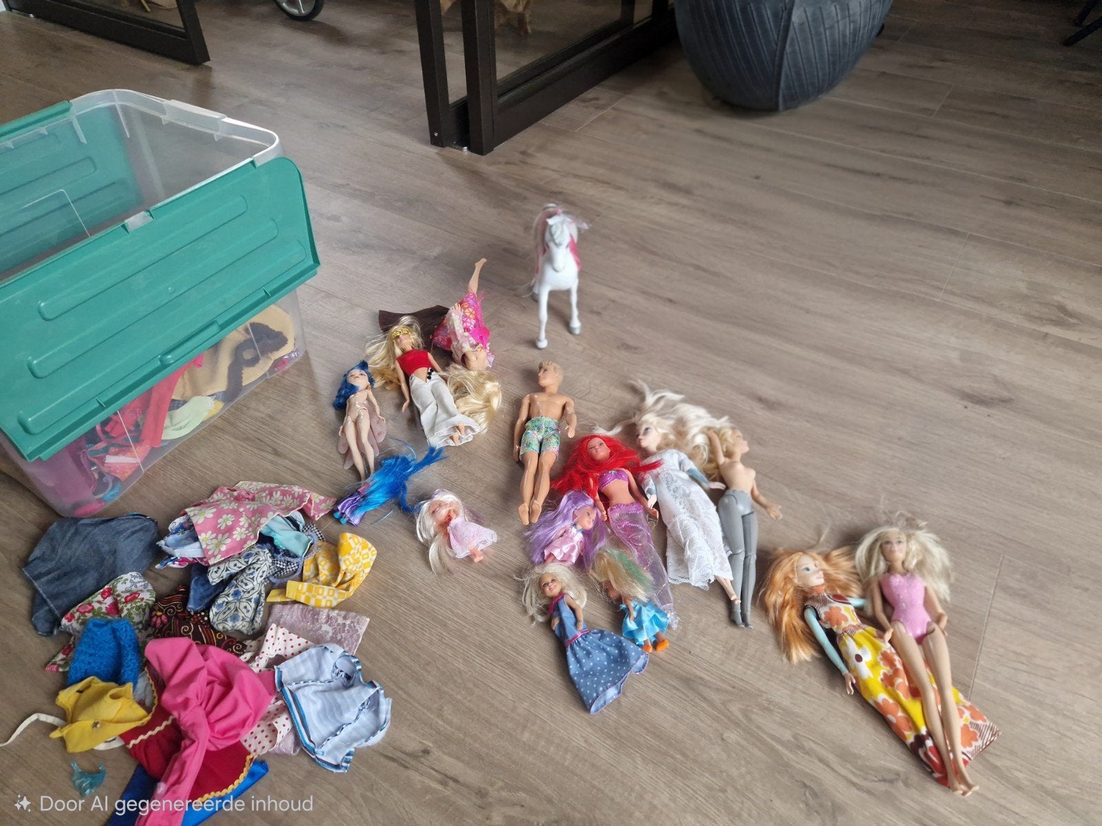 Grote collectie Barbies en poppen met kleding