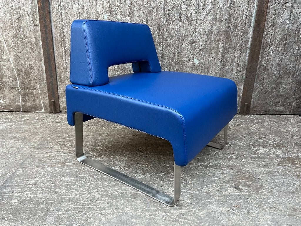Rono fauteuil - diverse kleuren kunstleder - koudschuim, Gebruikt, 75 tot 100 cm, Ophalen of Verzenden, Leer