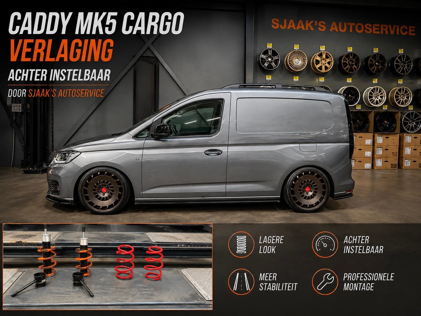 caddy mk5 cargo Verlagingsset instelbaar sjaaksautoservice, Ophalen
