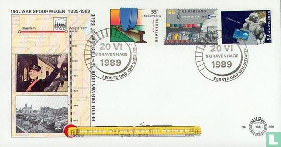 FDC E266 - 150 jaar Nederlandse Spoorwegen 1989 onbeschreven, Ophalen of Verzenden