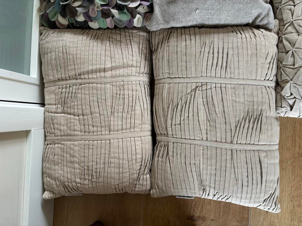 Design kussens van Loods 5 - Merk Hinck Design, Huis en Inrichting, Woonaccessoires | Kussens, Zo goed als nieuw, Beige, Vierkant