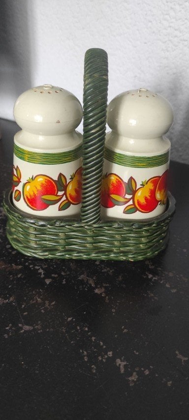 Vintage peper en zoutstel Emsa appeltjes, Kunststof, Ophalen of Verzenden, Meerkleurig, Overige merken