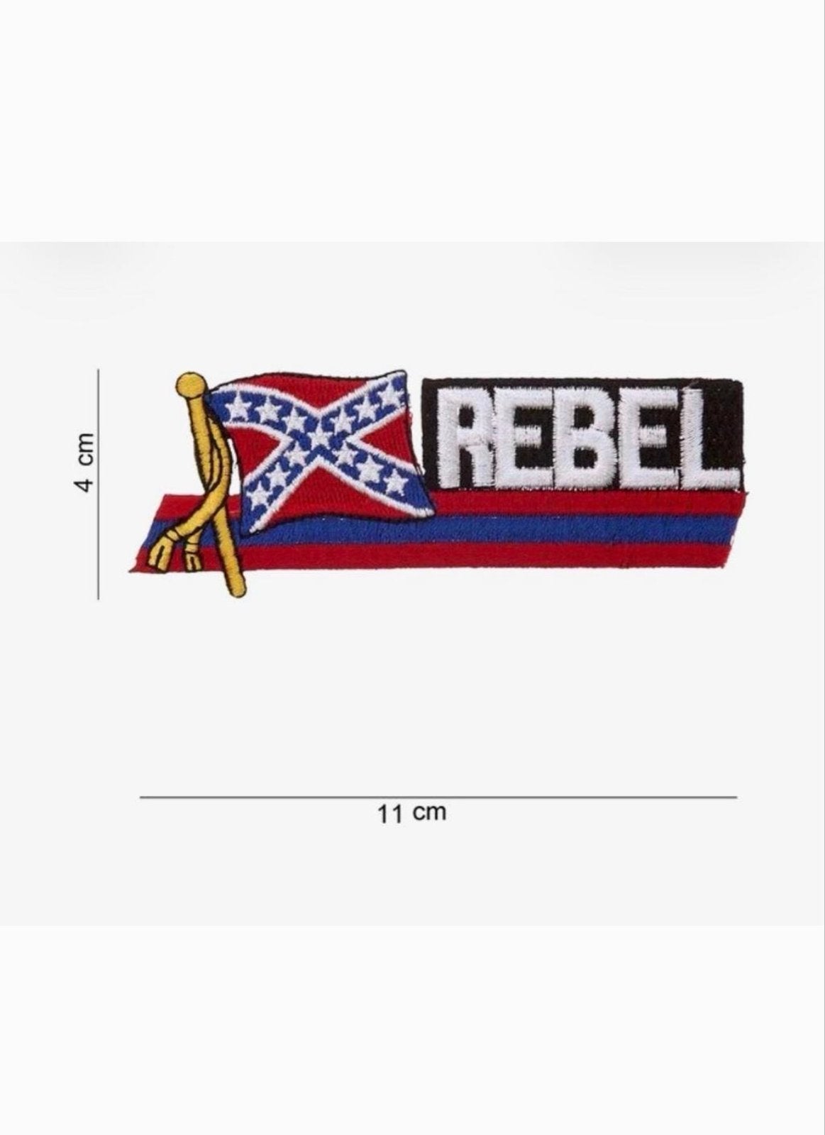 Geborduurde Rebel Vlag Patch - 4x11 cm, Diversen, Ophalen of Verzenden, Nieuw