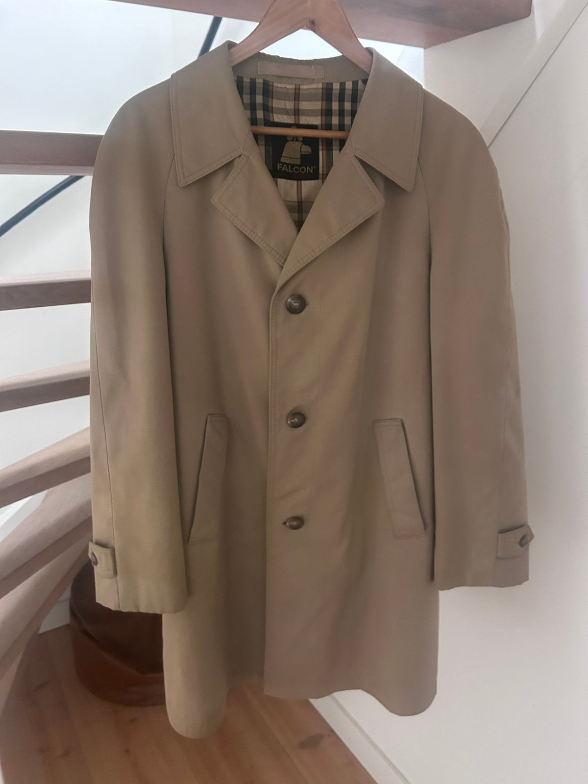 Falcon Nino jas parka mantel trenchcoat maat L 42 XL camel, Ophalen of Verzenden, Zo goed als nieuw, Maat 56/58 (XL), Beige
