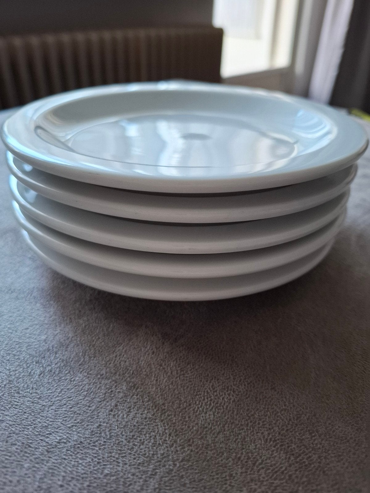 Set van 5 witte gebaksbordjes, 16 cm diameter, Ophalen, Zo goed als nieuw, Bord(en), Overige stijlen