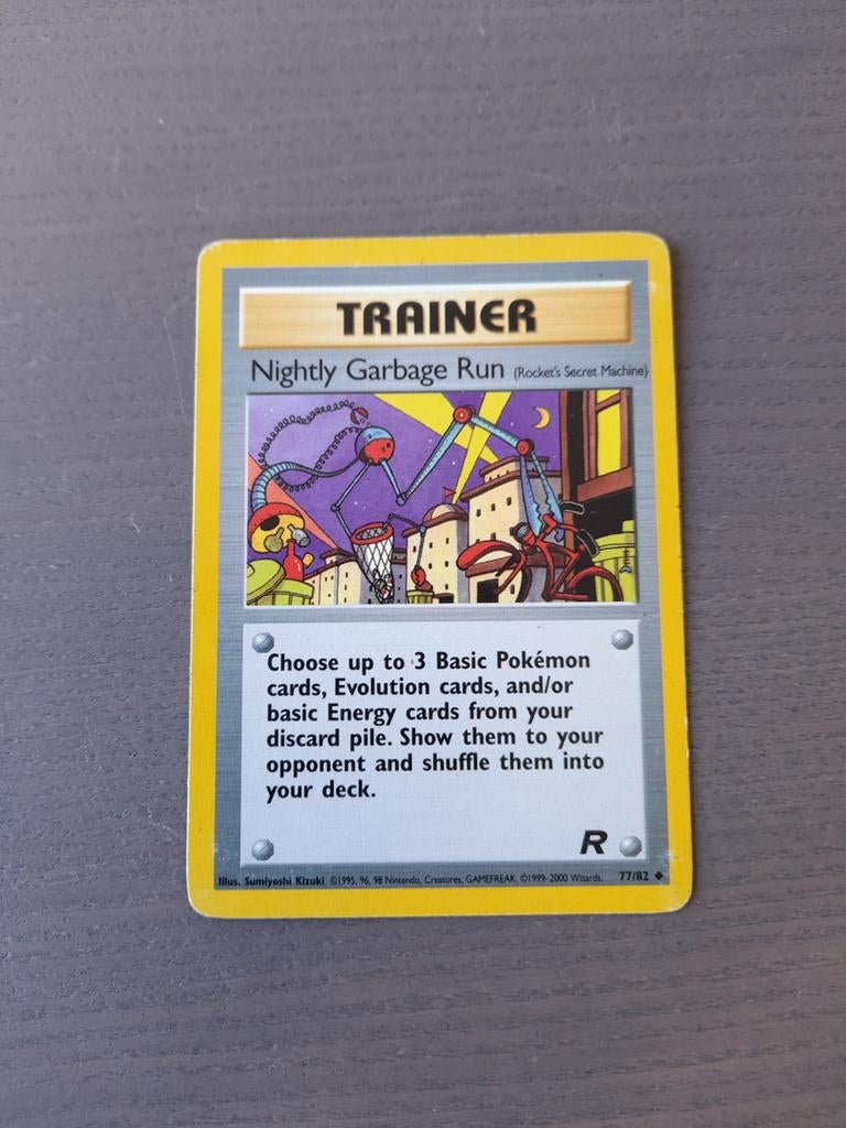 1999-2000 team rocket 77/82 nightly garbage run, Ophalen of Verzenden, Gebruikt, Losse kaart
