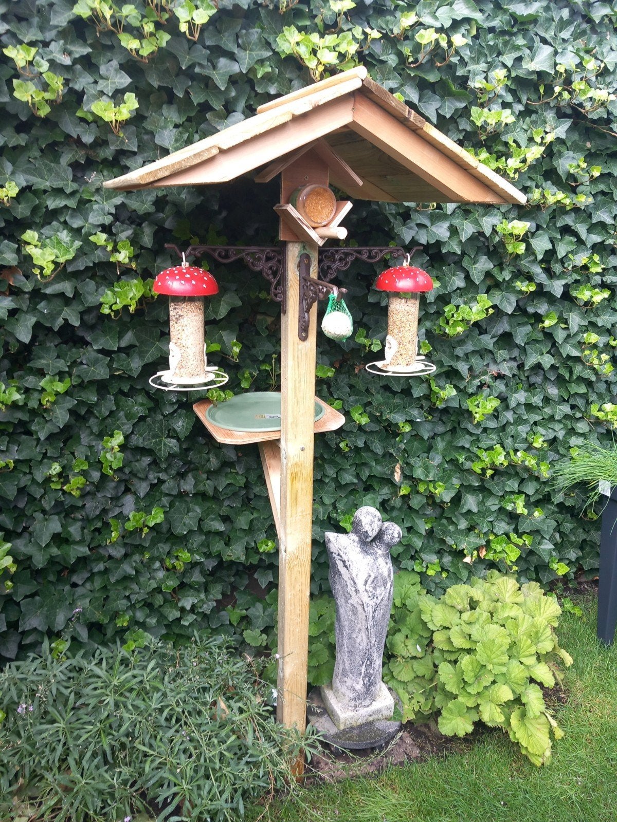Zelfgemaakte complete vogelvoederpaal met materialen, Ophalen, Nieuw
