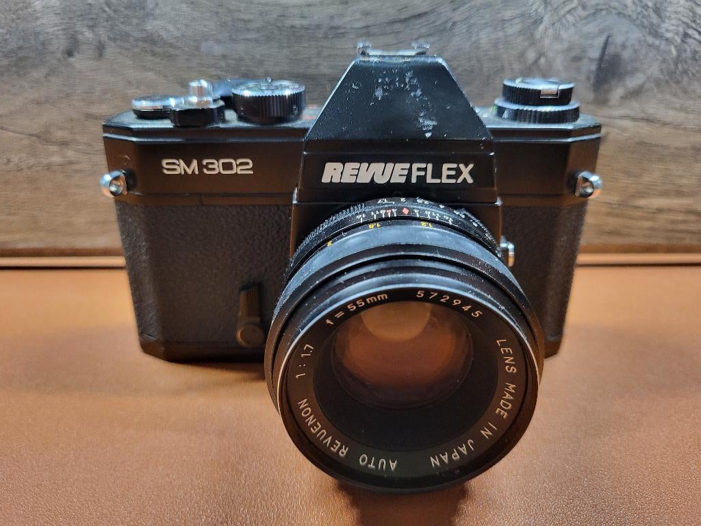 Revueflex SM 302 + Auto Revuenon 55mm f1.7, Audio, Tv en Foto, Fotocamera's Analoog, Ophalen of Verzenden, Gebruikt, Spiegelreflex