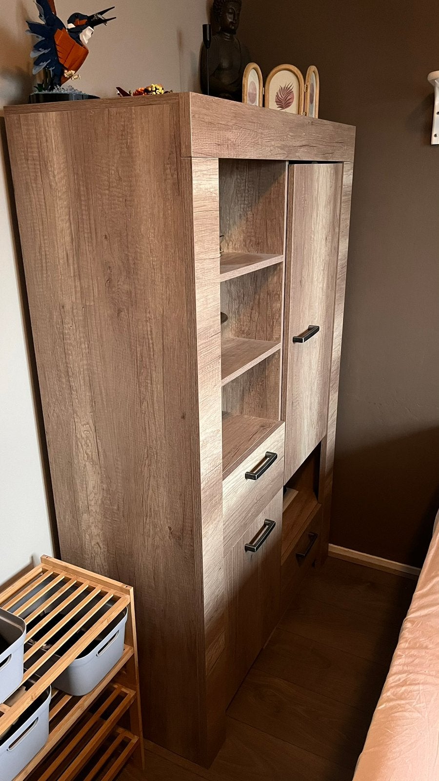 Kast Lidia eikenkleur Leen Bakker, Ophalen, Eikenhout, Zo goed als nieuw, 150 tot 200 cm