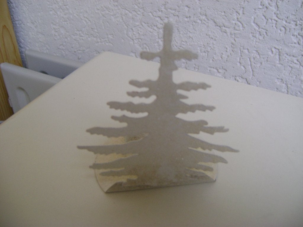wit metalen kerstboom met achter waxine van 10cm hoog, Ophalen of Verzenden, Zo goed als nieuw