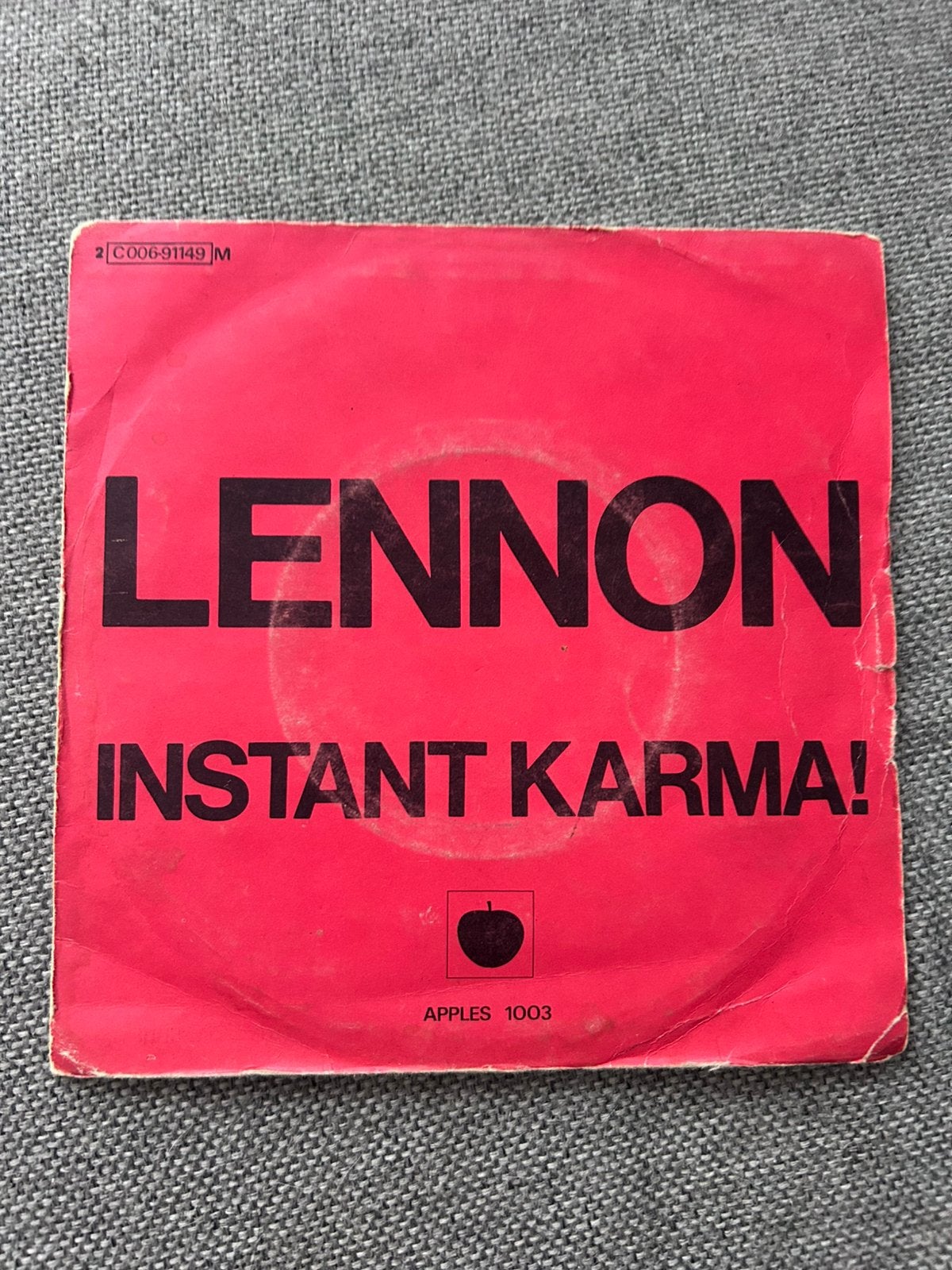 John Lennon Instant Karma, Ophalen of Verzenden, Zo goed als nieuw, 7 inch, Pop