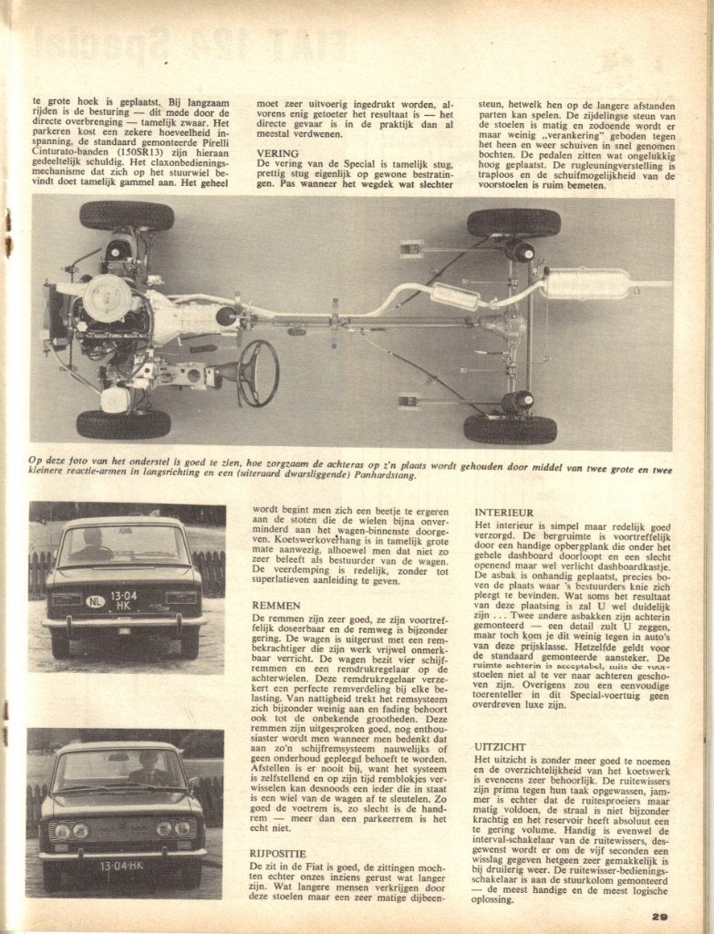 Autovisie test Fiat 125 Special Mei 1969, Ophalen of Verzenden, Gelezen, Overige merken