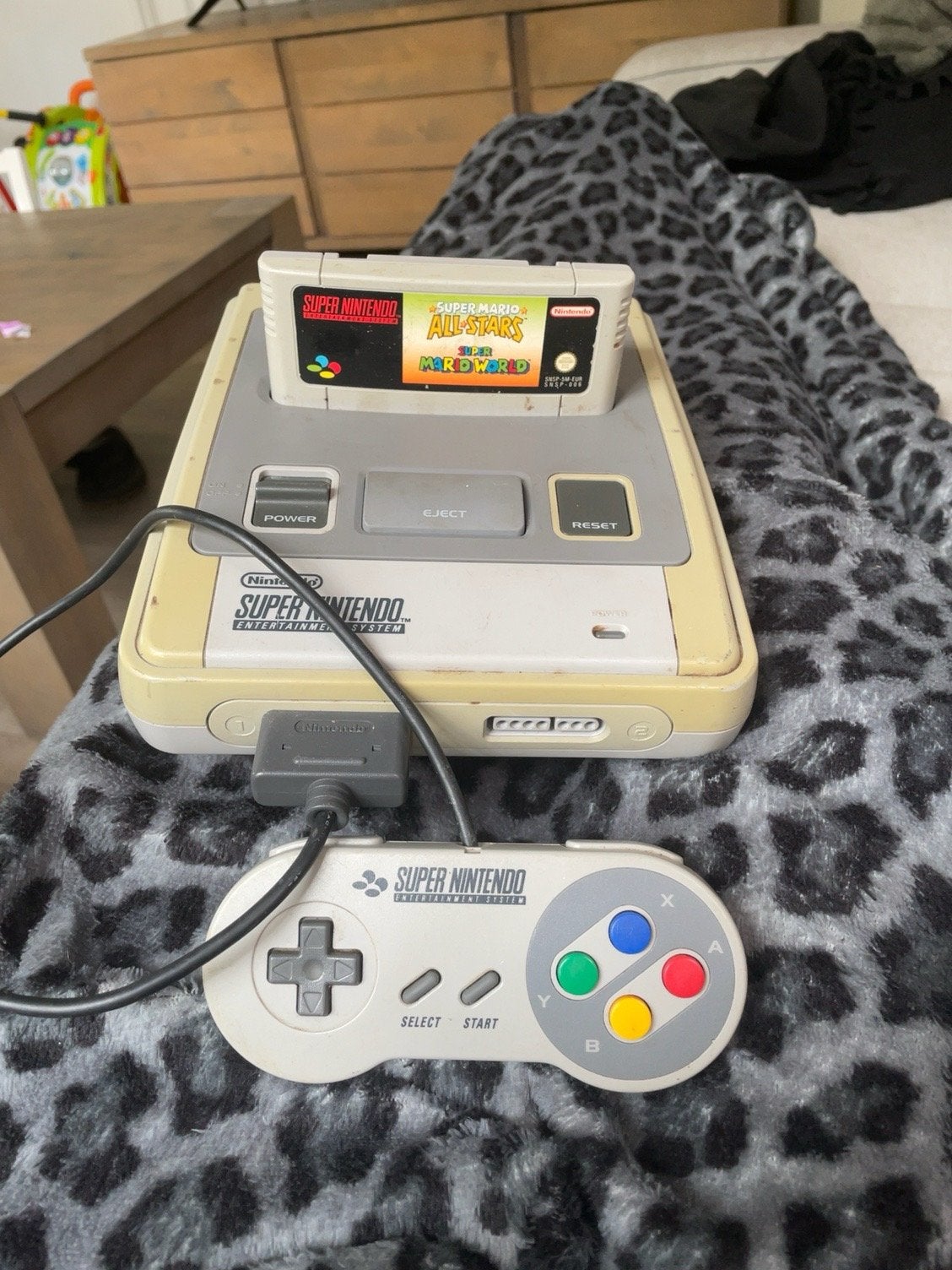 Super Nintendo SNES Console + Super Mario All-Stars, Spelcomputers en Games, Spelcomputers | Nintendo Super NES, Ophalen, Gebruikt
