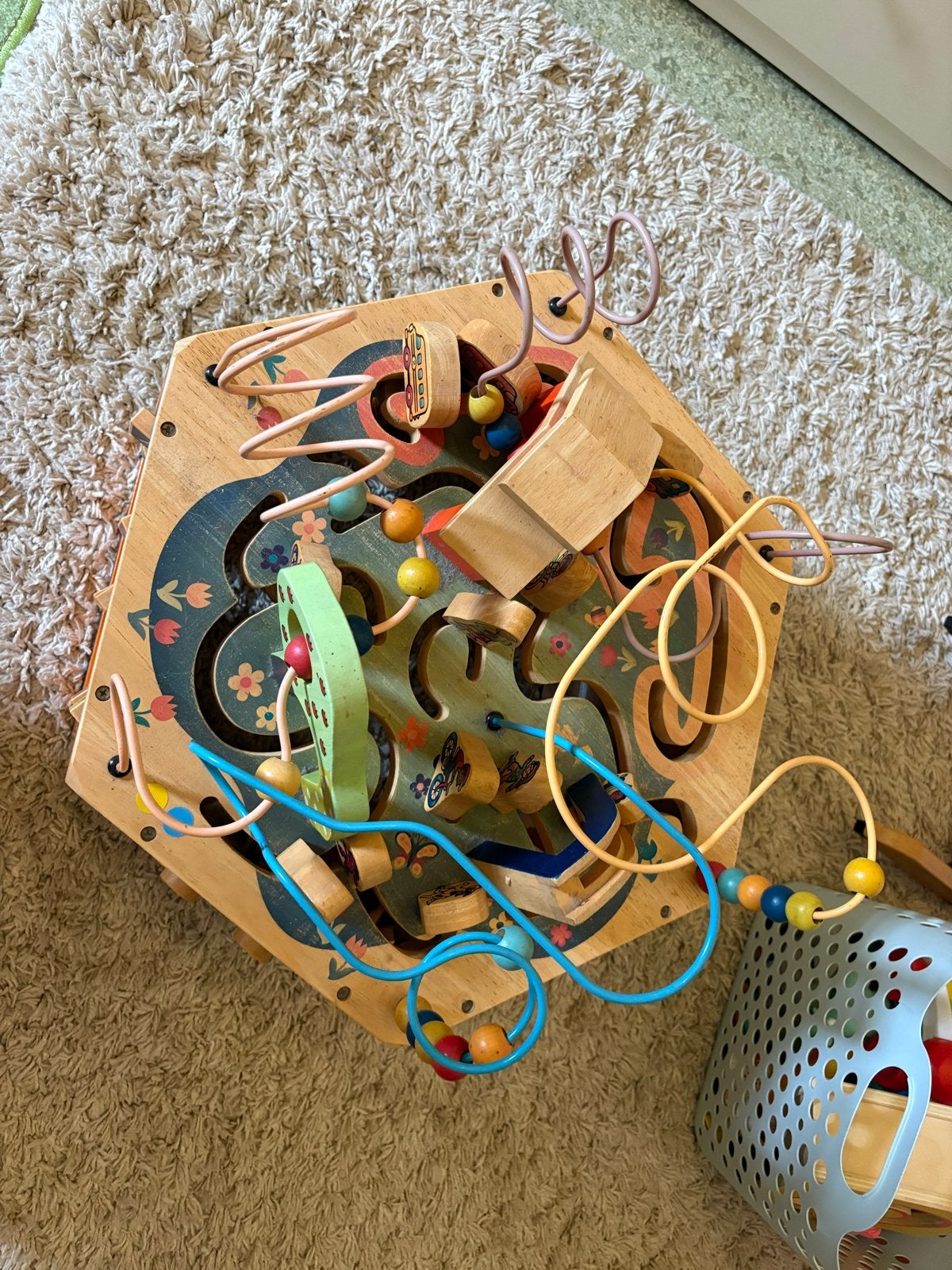 Houten activiteitenkubus / speelkubus voor baby's, Kinderen en Baby's, Speelgoed | Babyspeelgoed, Ophalen, Gebruikt, Overige typen