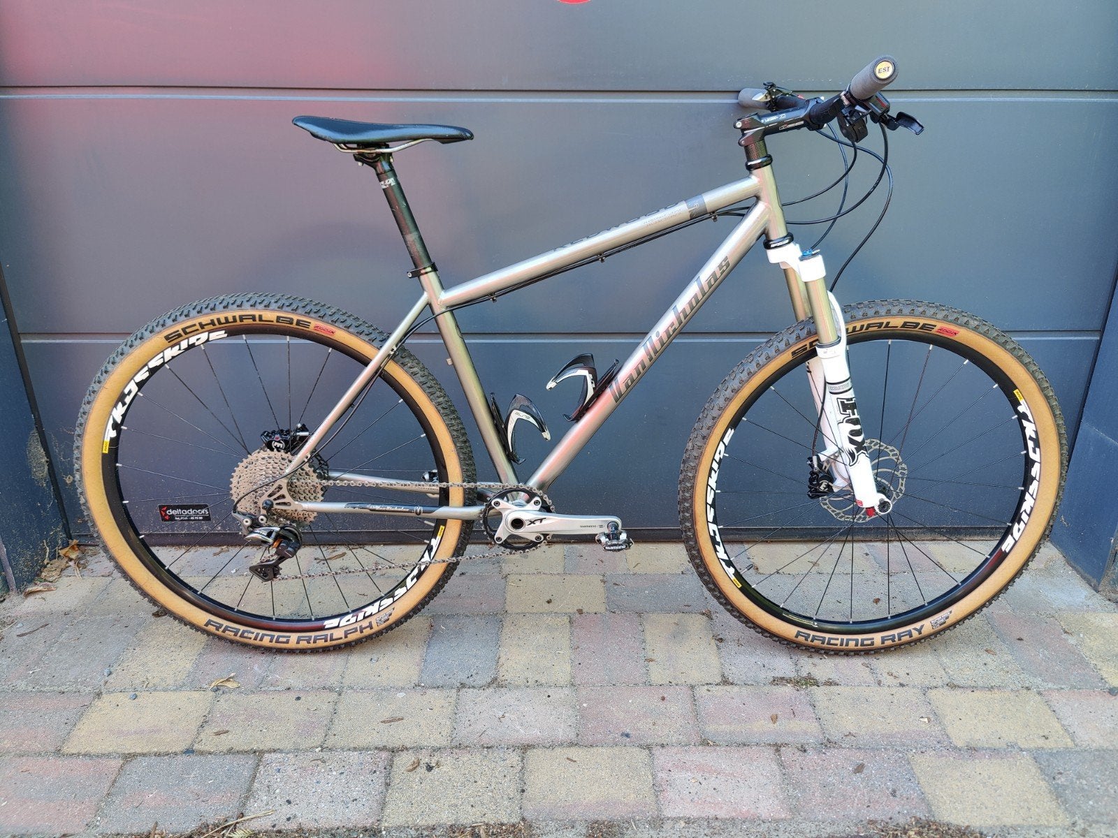 Nette 29" van Nicholas Titanium MTB. frame: 19" (1.80-1.90m), Gebruikt, Hardtail, 45 tot 49 cm, Schijfrem