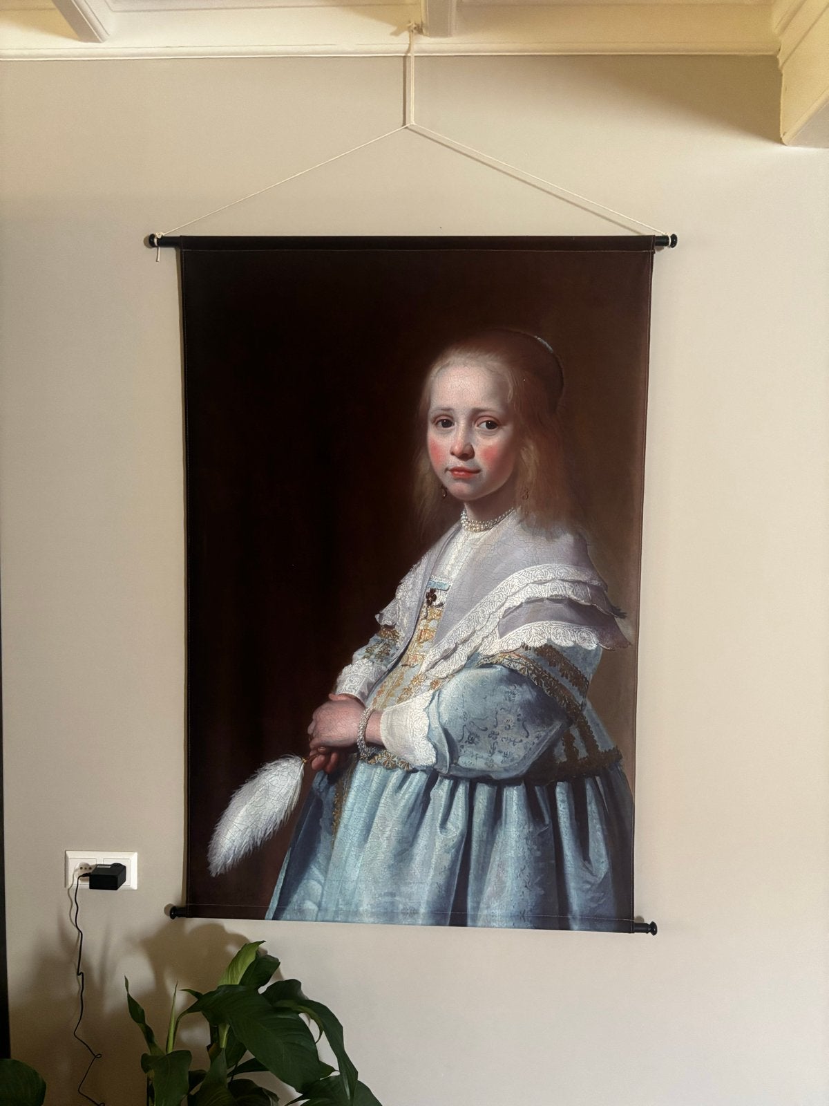 Mooi doek met schilderij van meisje, 100 x 140 cm, Ophalen, 100 tot 125 cm, 75 – 100, Print