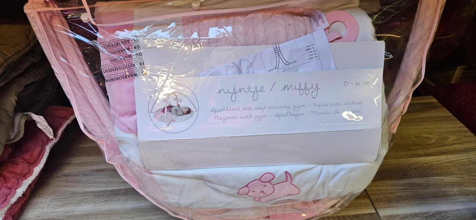 Nijntje/Miffy Speelkleed met Babygym - Roze/Grijs, Ophalen of Verzenden, Zo goed als nieuw, Speelkleed