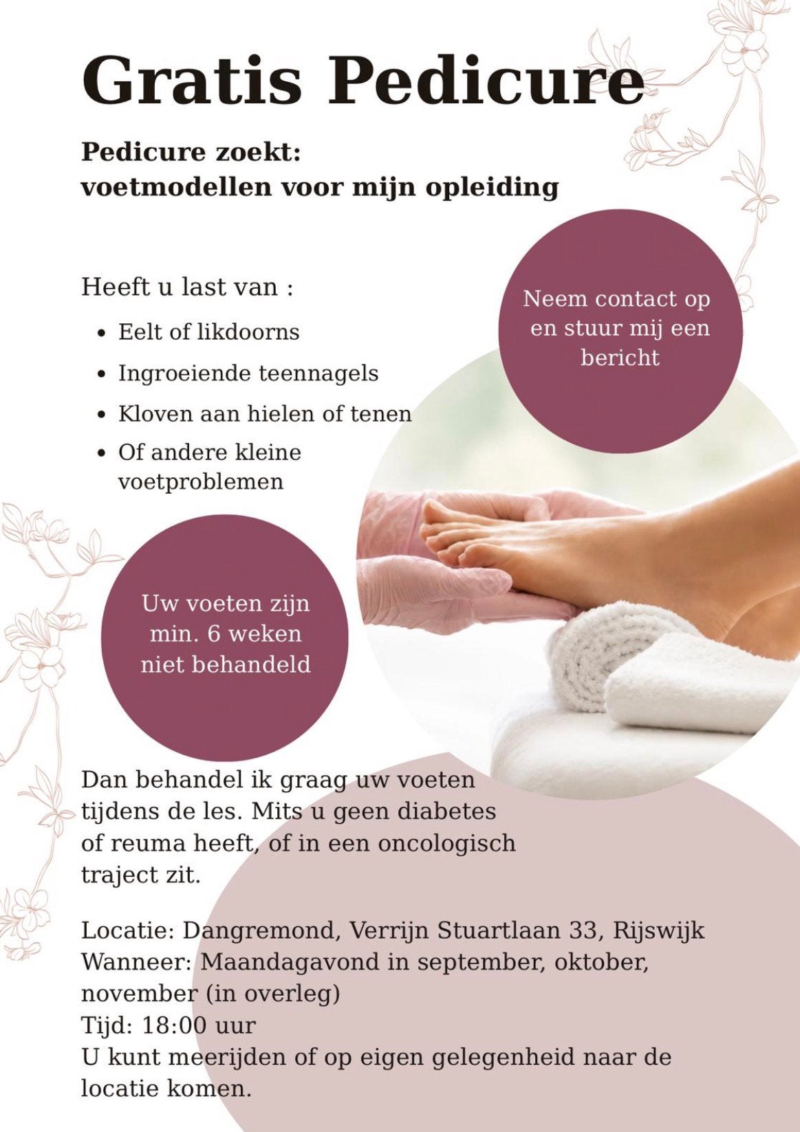 Gezocht pedicure modellen gratis, Sieraden, Tassen en Uiterlijk, Uiterlijk | Lichaamsverzorging, Ophalen, Nieuw, Overige typen