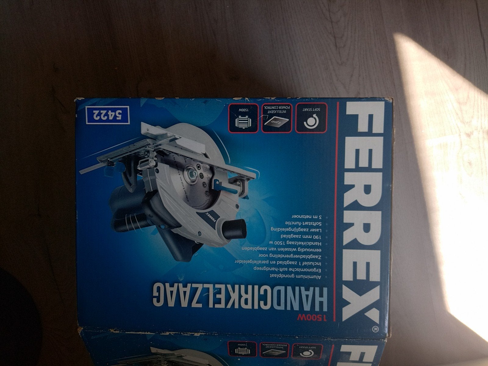 Ferrex Handcirkelzaag 1500W met Lasergeleiding, Cirkelzaag, Ferrex, 70 mm of meer, Nieuw