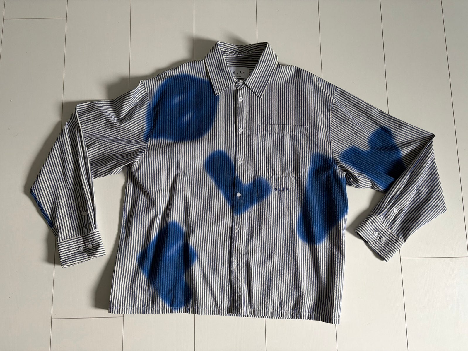 Olaf overhemd maat XL, Ophalen of Verzenden, Zo goed als nieuw, Blauw, Halswijdte 43/44 (XL)