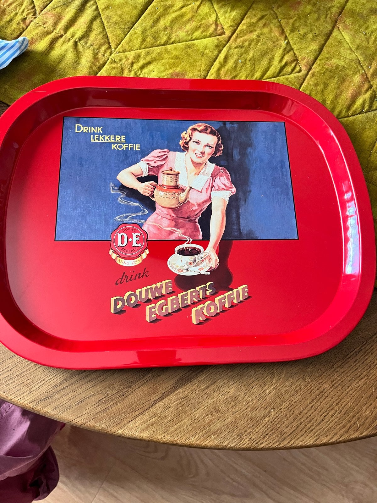 Vintage Douwe Egberts dienblad - Drink lekkere koffie, Ophalen of Verzenden