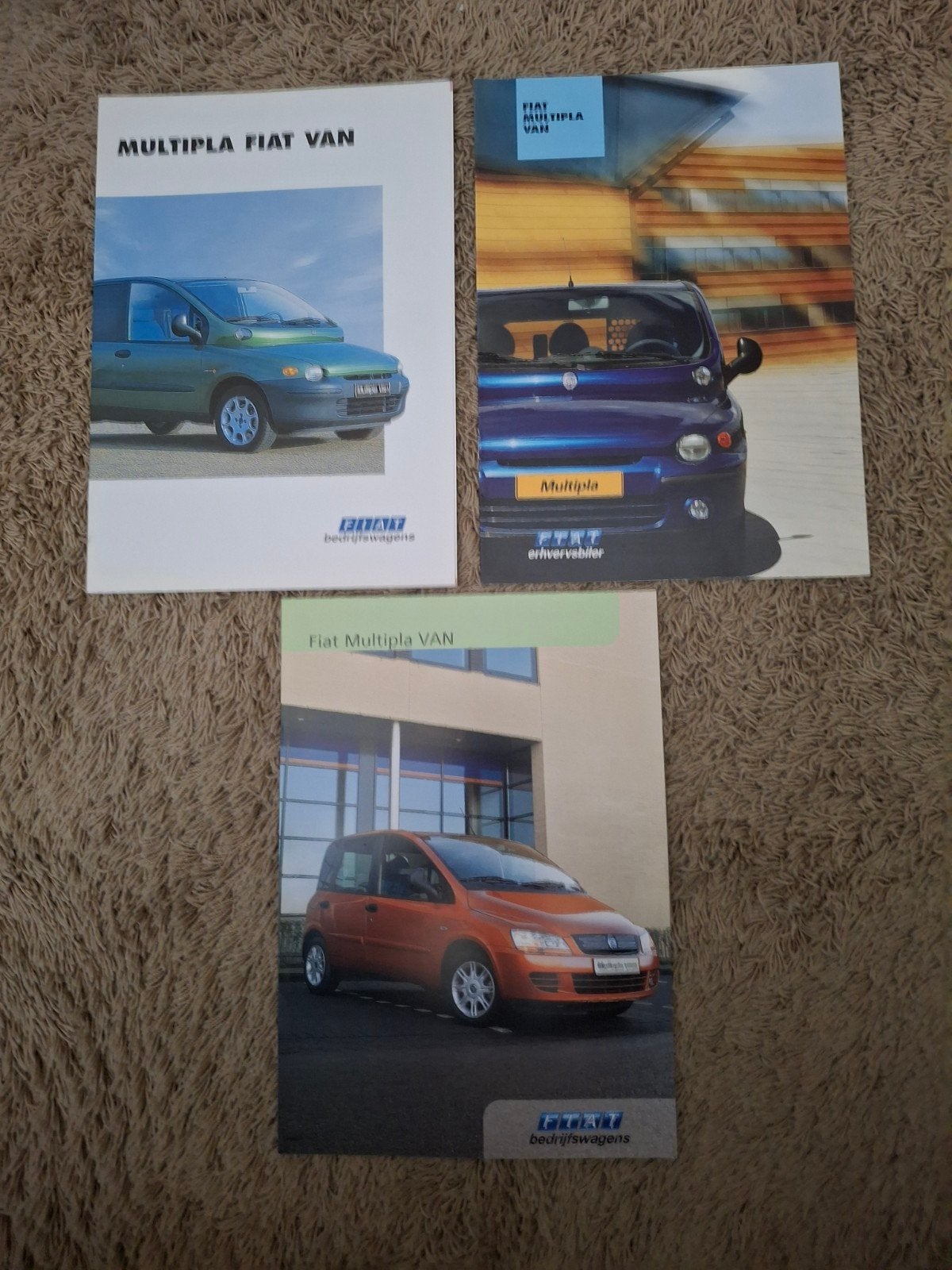 3x autofolder Fiat Multipla van, Verzenden, Zo goed als nieuw, Overige merken