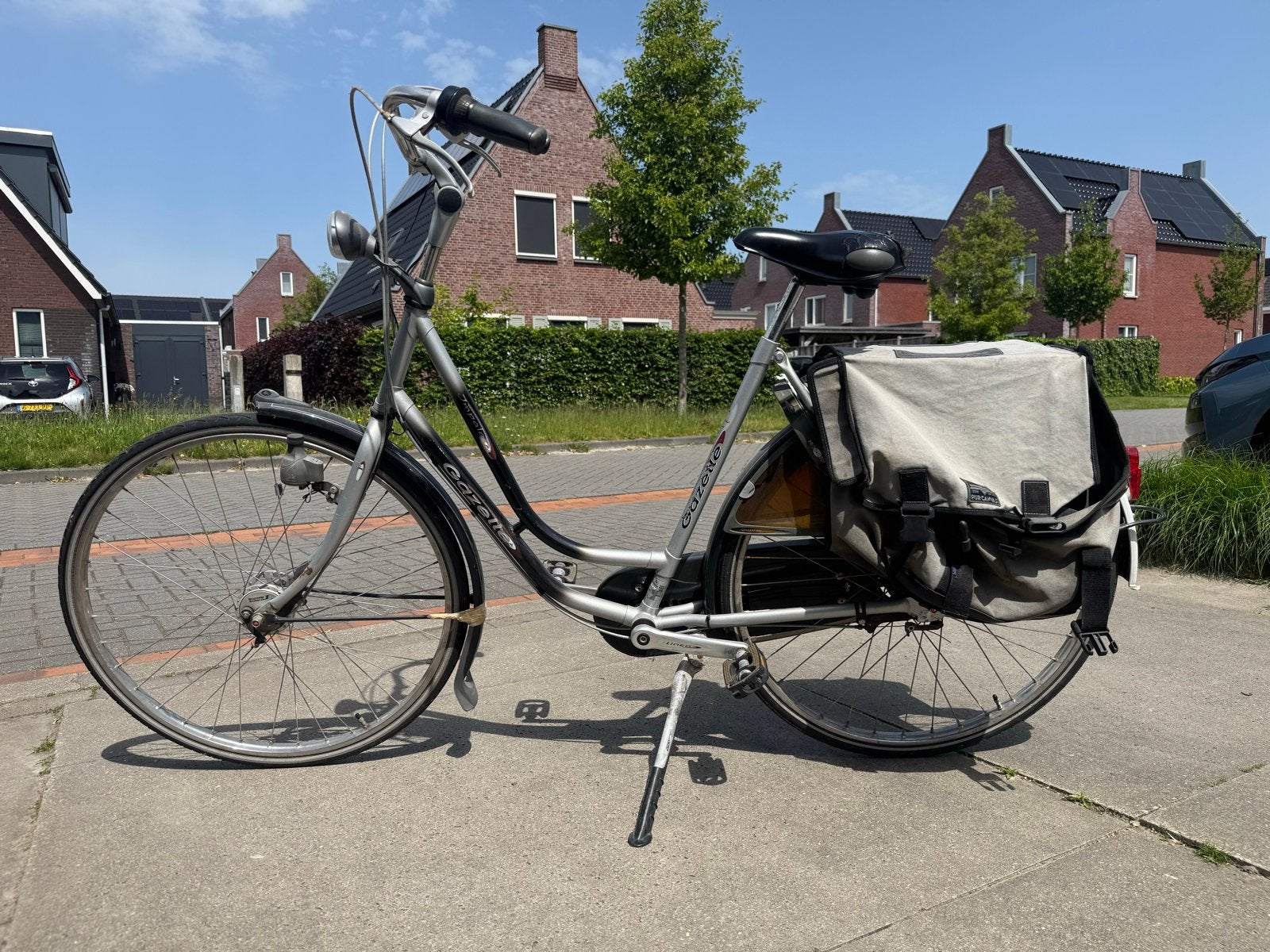Gazelle damesfiets met versnellingen en fietstassen, Ophalen, Versnellingen, Gazelle, 53 tot 56 cm