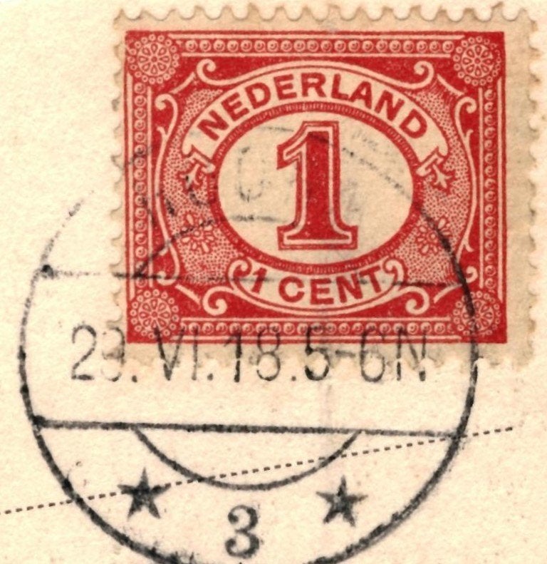 700163 Hoorn Oosterpoort 1918 Gelopen met postzegel, Ophalen of Verzenden, Voor 1920, Gelopen, Noord-Holland