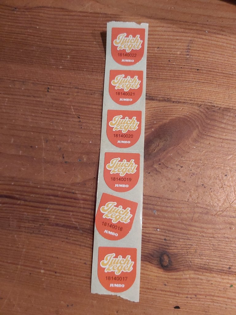 Jumbo juichjack zegels, Jumbo, Ophalen of Verzenden