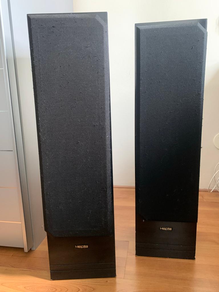 Hepta Elan Vloerstaande Speakers - Goede Staat, Zo goed als nieuw, 60 tot 120 watt, Front, Rear of Stereo speakers, Ophalen
