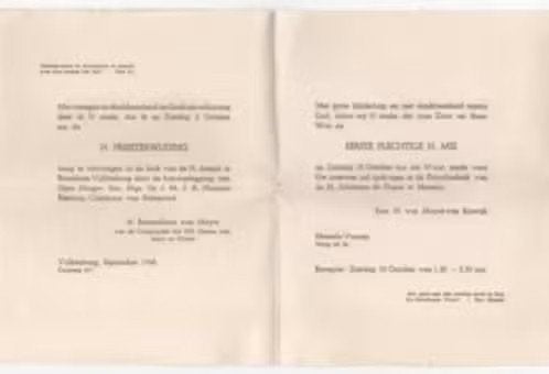 Priesterwijding Fr. Bernardinus van Meyel Valkenburg 1948., Verzamelen, Ophalen of Verzenden, Zo goed als nieuw