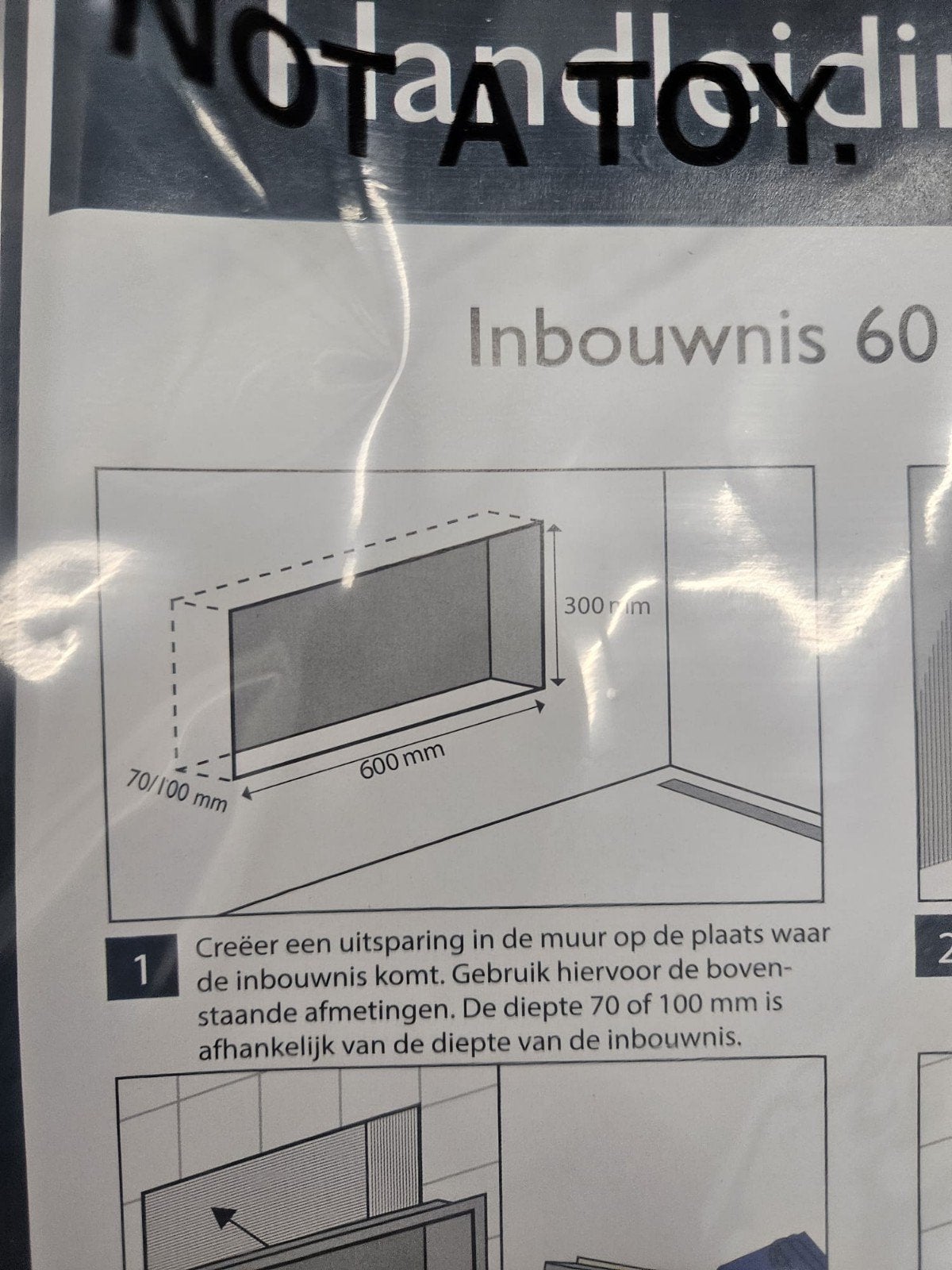 2x Nieuwe RVS Inbouwnis 60x30 cm voor Badkamer/Toilet!, Ophalen