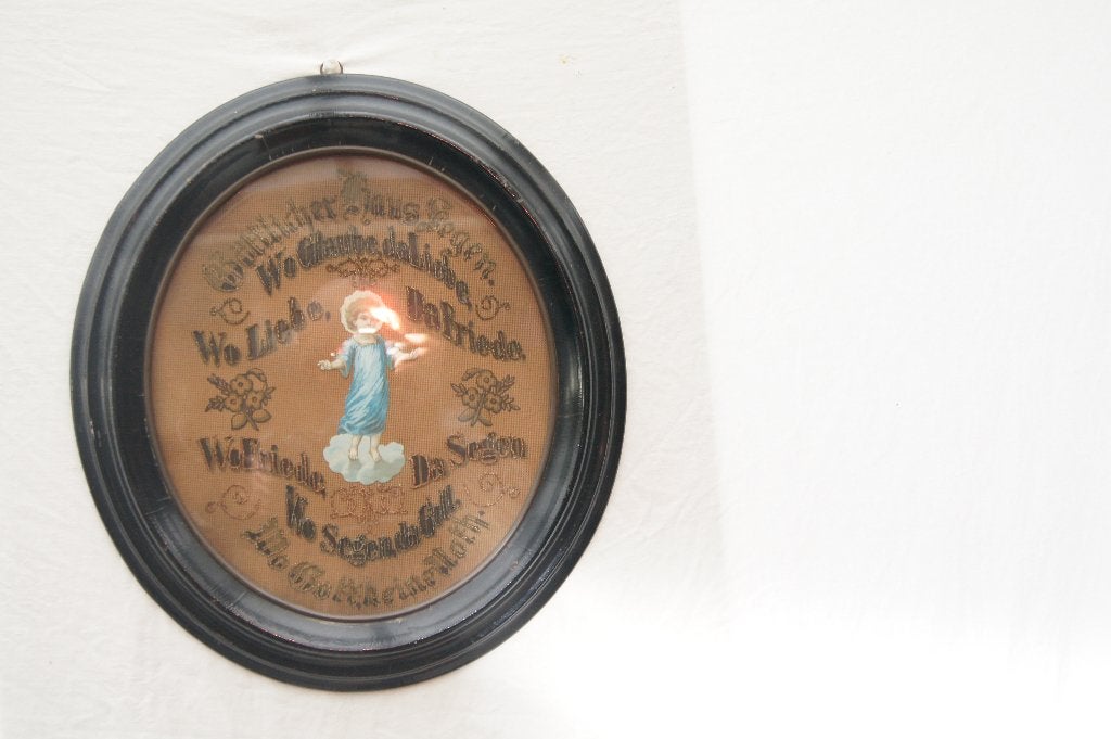 Ovale antieke huiszegen met kindje Jezus, Ophalen of Verzenden