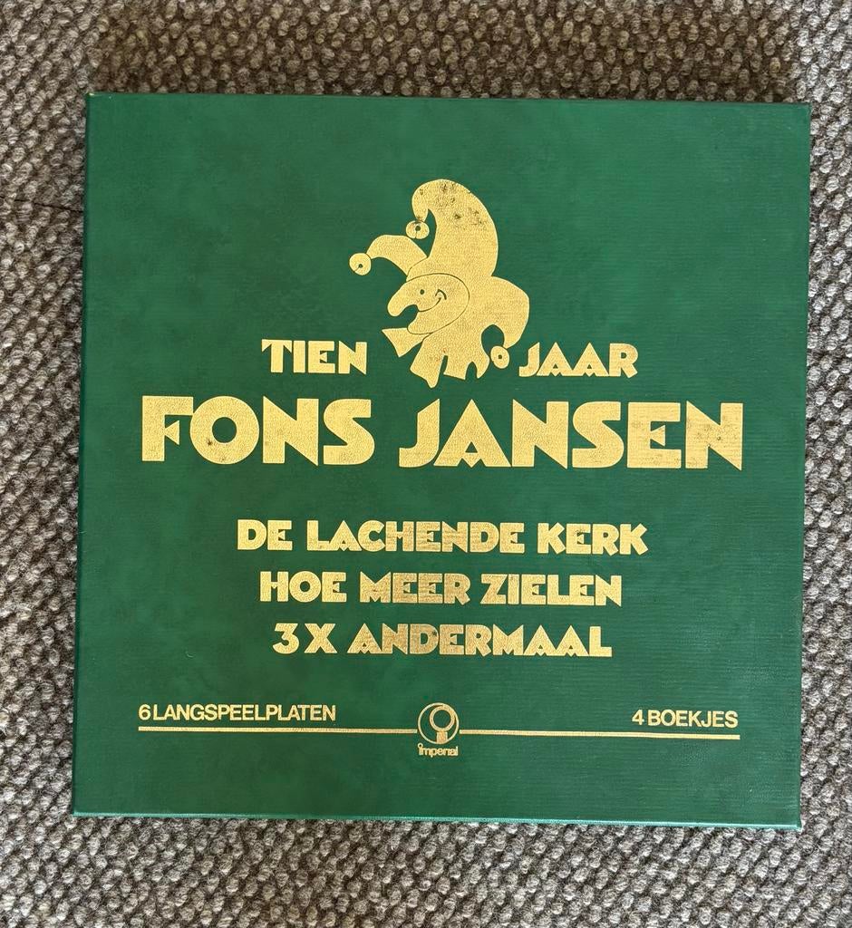 Tien Jaar Fons Jansen - Boxset 6 LP's & 4 Boekjes, Boeken, Ophalen of Verzenden, Zo goed als nieuw
