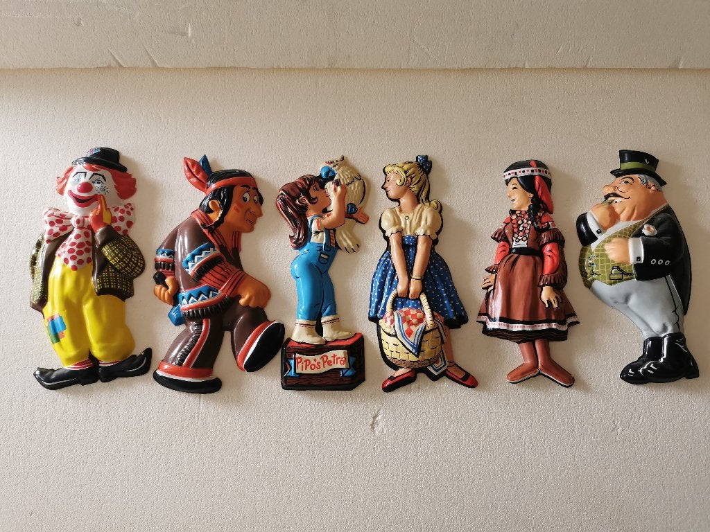 Wanddecoratie Pipo de Clown figuren-set, Verzamelen, Ophalen of Verzenden, Zo goed als nieuw, Tv, Actiefiguur of Pop
