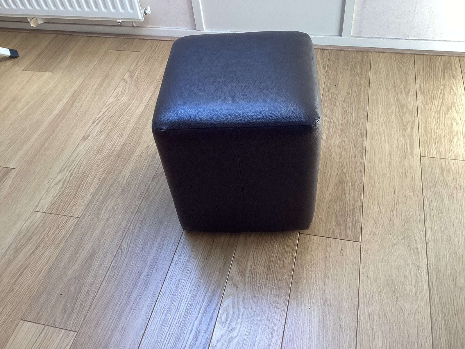 2x Kunstlederen poef - Bruin, Ophalen, Overige materialen, Minder dan 50 cm, Vierkant