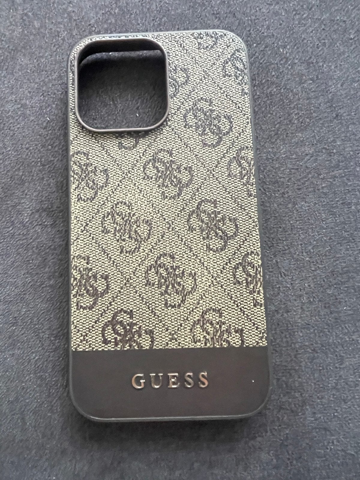 Guess iPhone 14 Pro Max Hoesje - Bruin met logo, Kunststof, IPhone 14 Pro Max, Gebruikt, Bruin