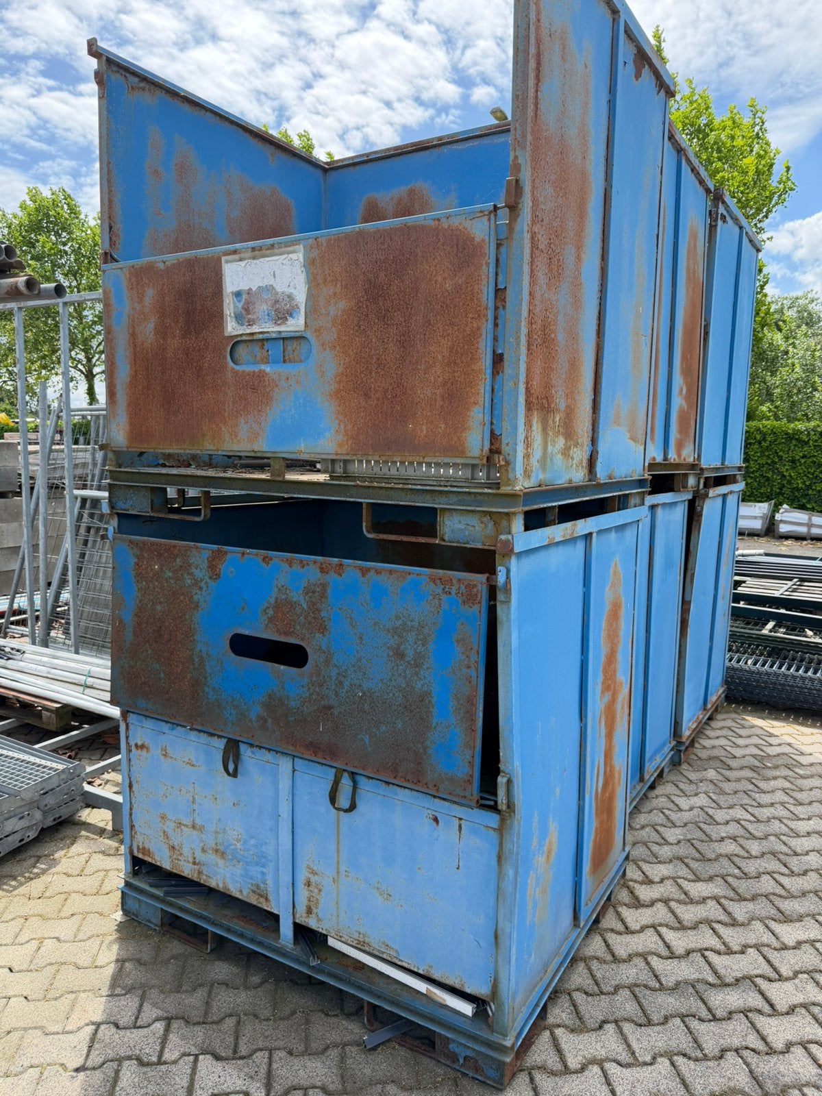6 stalen stapelbakken / opslagcontainers – stapelbaar, Ophalen